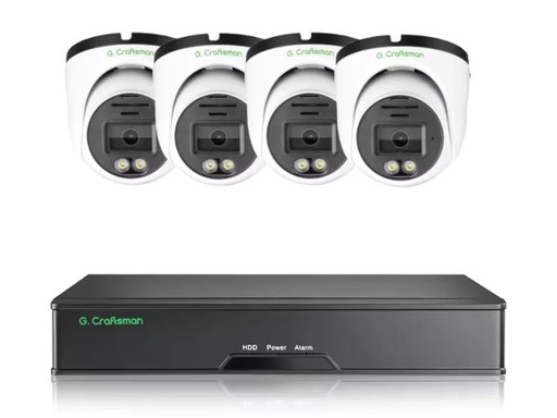 NJU - Zestaw 4 kamer G.Craftsman Kopułka 5MP 30 kl/s